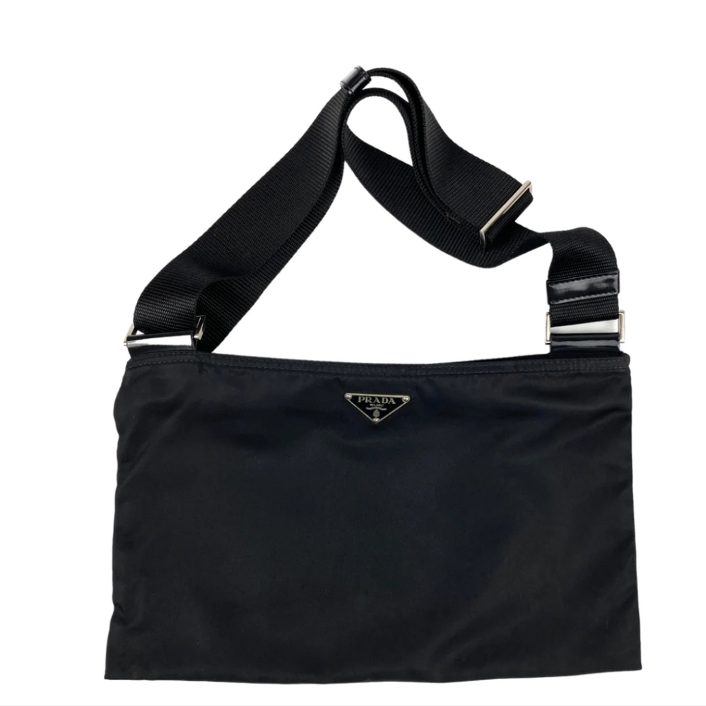PRADA Vintage Black Tessuto Messenger Cross BodyBag
